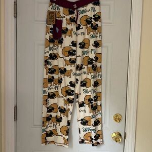 Snug as a pug pj pants NWT